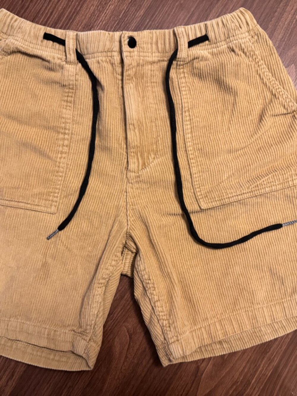 CCS Tan Corduroy Beach Pull-On Shorts Elastic Waist Skate : Mens Medium